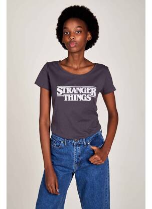 T-shirt noir STRANGER THINGS pour femme