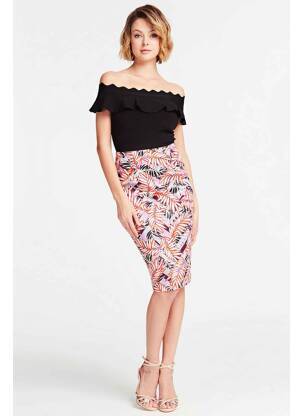 Jupe mi-longue violet GUESS femme