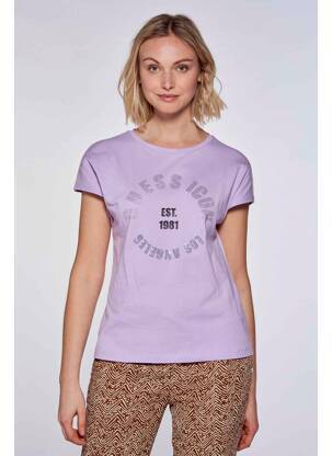T-shirt violet GUESS pour femme