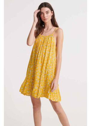 Robe courte jaune SUPERDRY femme