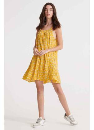 Robe courte jaune SUPERDRY femme