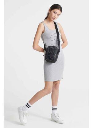 Robe mi-longue gris SUPERDRY femme