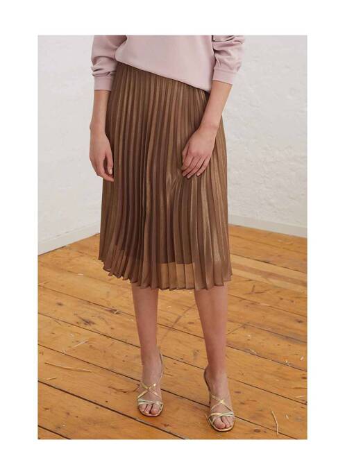 Jupe mi-longue marron MORE & MORE pour femme