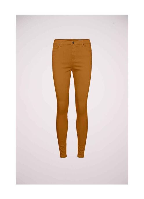 Pantalon slim marron VERO MODA pour femme