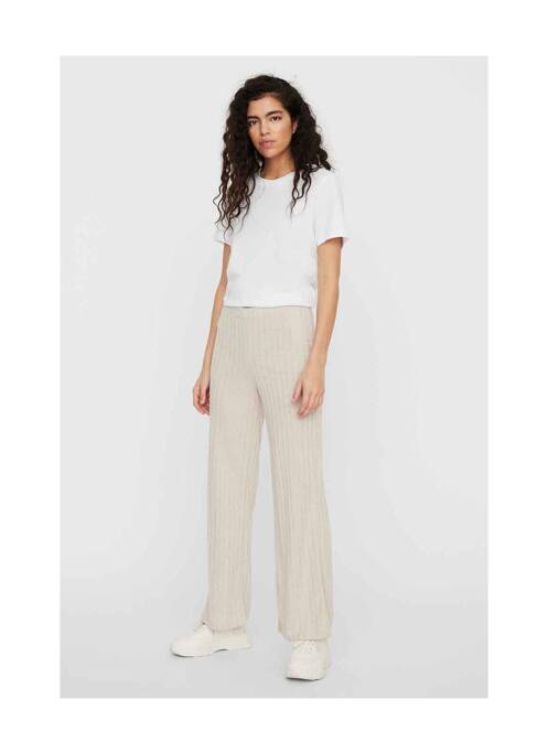 Pantalon droit beige VERO MODA femme