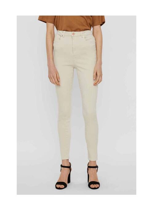 Jeans skinny beige VERO MODA pour femme