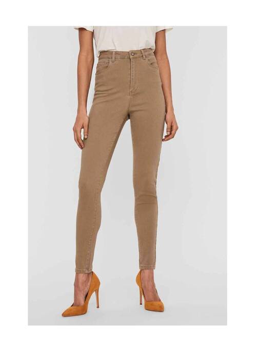 Jeans skinny marron VERO MODA pour femme