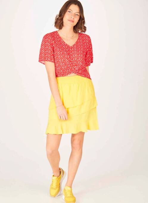 Jupe mi-longue jaune NA-KD pour femme