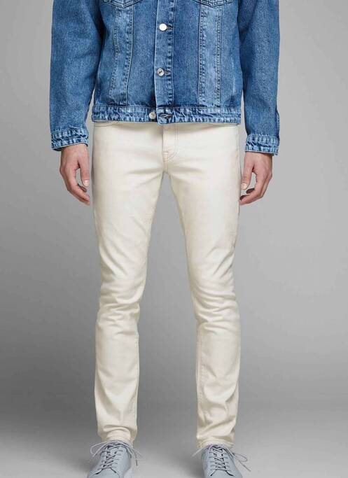 Jeans coupe slim blanc JACK & JONES pour homme