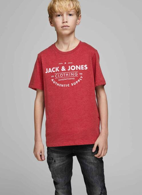 T-shirt rouge JACK & JONES pour garçon