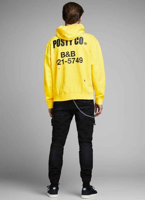 Sweat-shirt à capuche jaune JACK & JONES pour homme