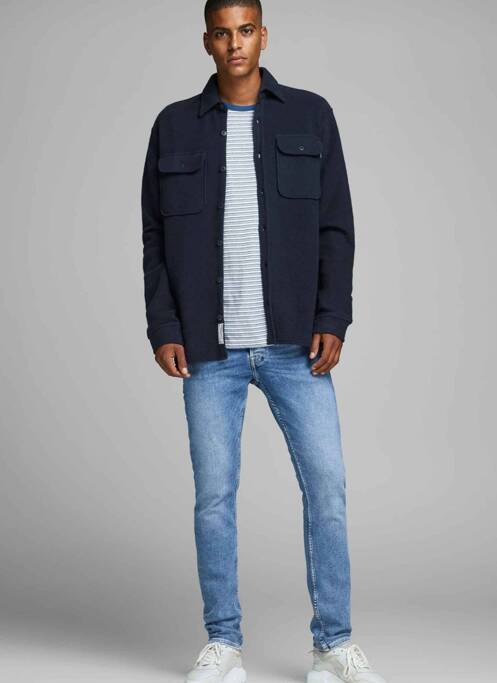 Chemise manches longues bleu JACK & JONES pour homme