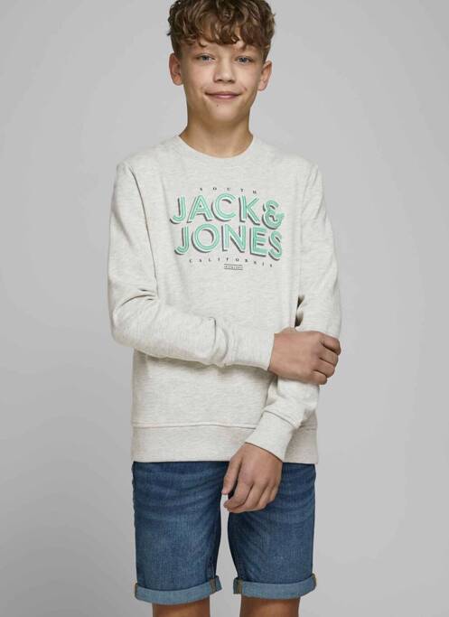 Sweat-shirt blanc JACK & JONES pour garçon
