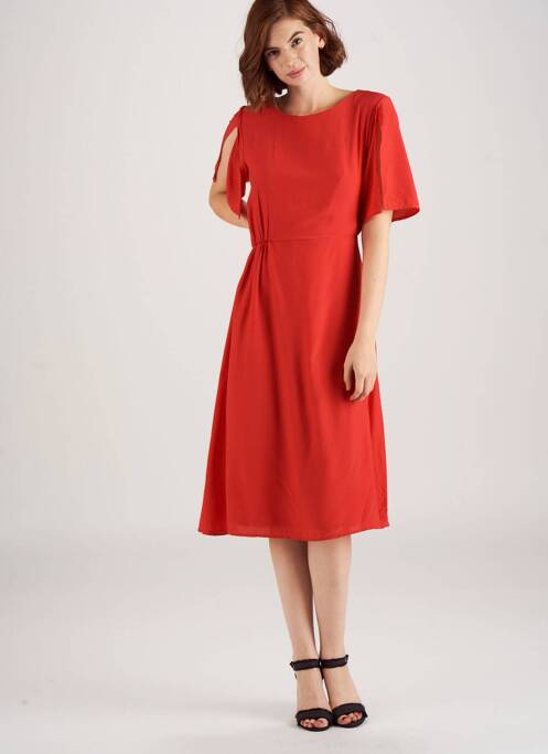 Robe mi-longue rouge VILA pour femme
