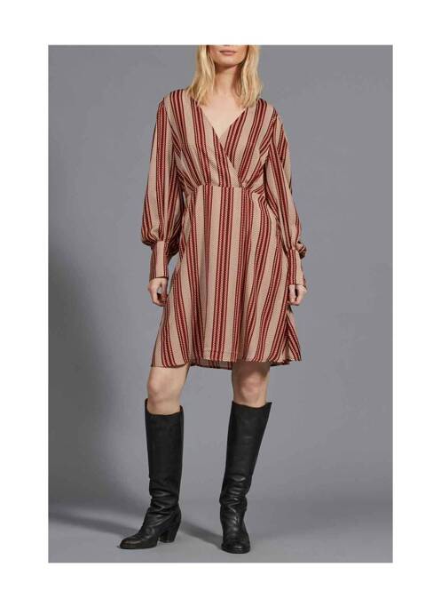 Robe mi-longue marron VILA pour femme