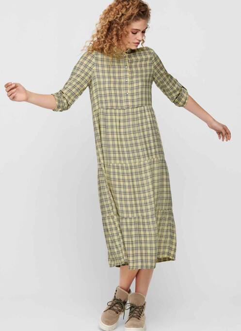 Robe longue jaune ONLY pour femme