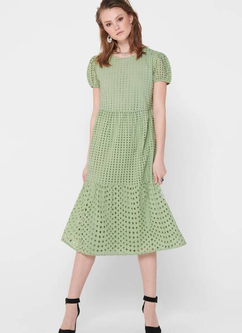 Robe mi-longue beige ONLY pour femme