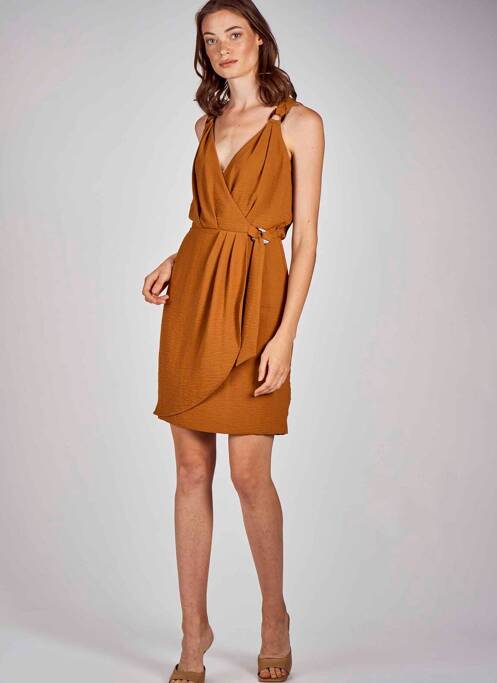 Robe mi-longue jaune MORGAN pour femme