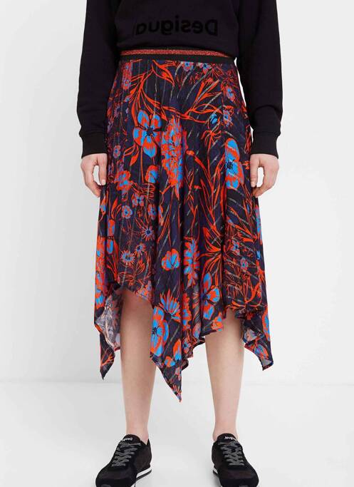 Jupe mi-longue bleu DESIGUAL pour femme