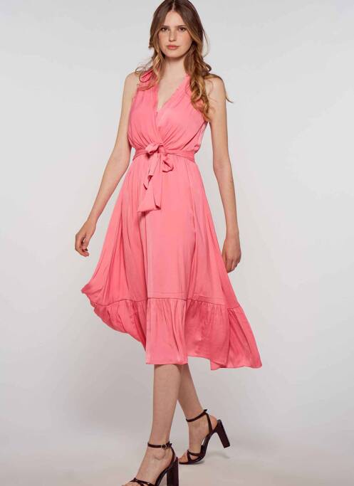 Robe mi-longue rose MORGAN pour femme