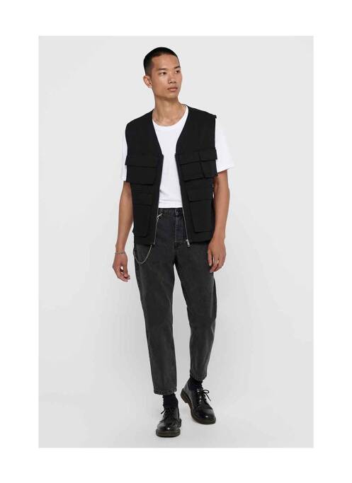 Gilet sans manche noir ONLY&SONS pour homme