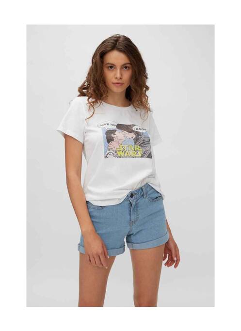 T-shirt blanc NOISY MAY pour femme