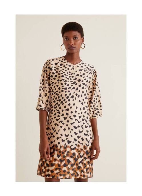 Robe courte marron MANGO pour femme