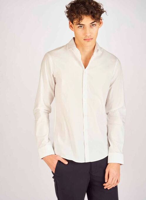 Chemise manches longues blanc CASUAL FRIDAY pour homme