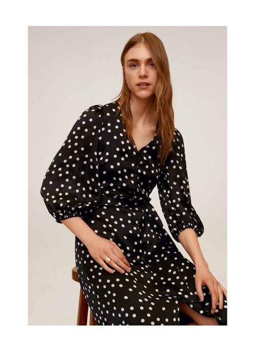 Robe mi-longue noir MANGO pour femme