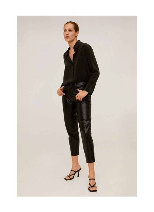 Pantalon 7/8 noir MANGO pour femme