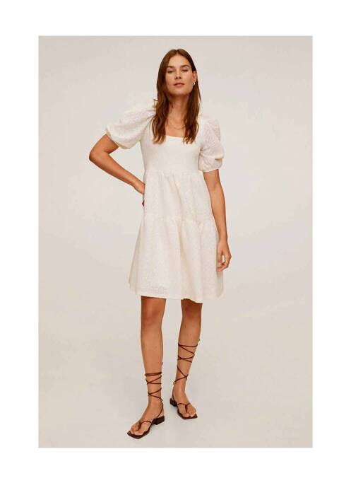 Robe mi-longue blanc MANGO pour femme