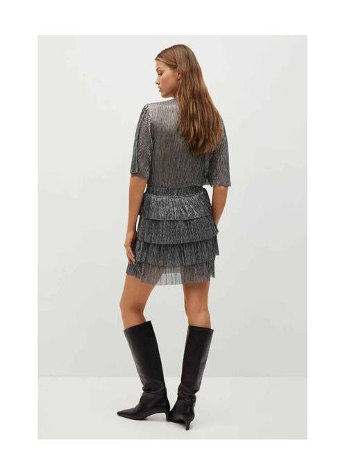 Robe mi-longue argent MANGO pour femme