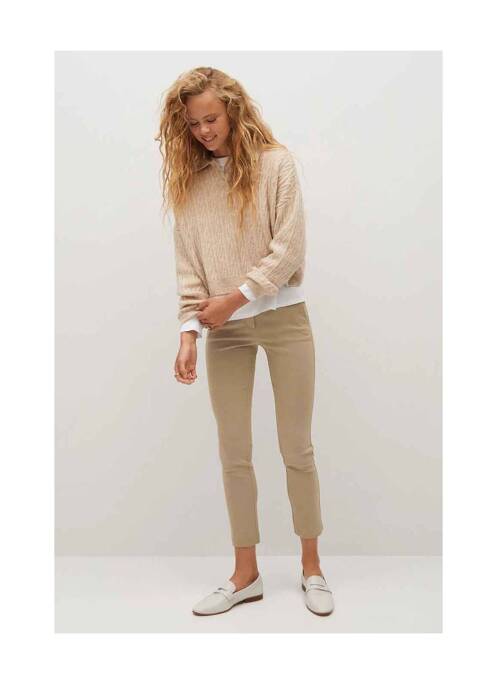 Pantalon slim marron MANGO pour femme