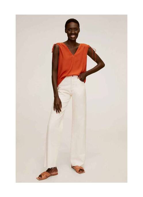 Top orange MANGO pour femme