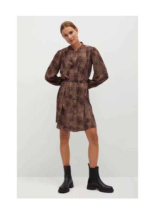 Robe mi-longue marron MANGO pour femme