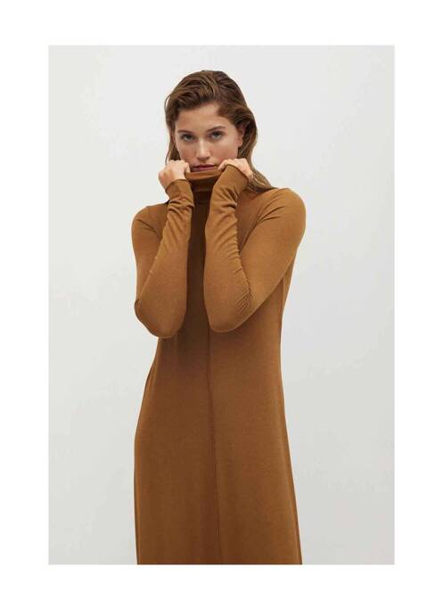 Robe longue marron MANGO pour femme