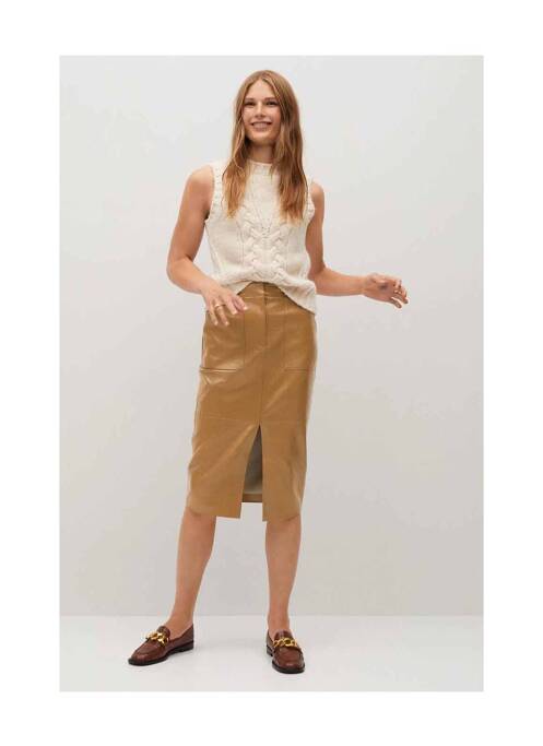 Jupe longue beige MANGO pour femme