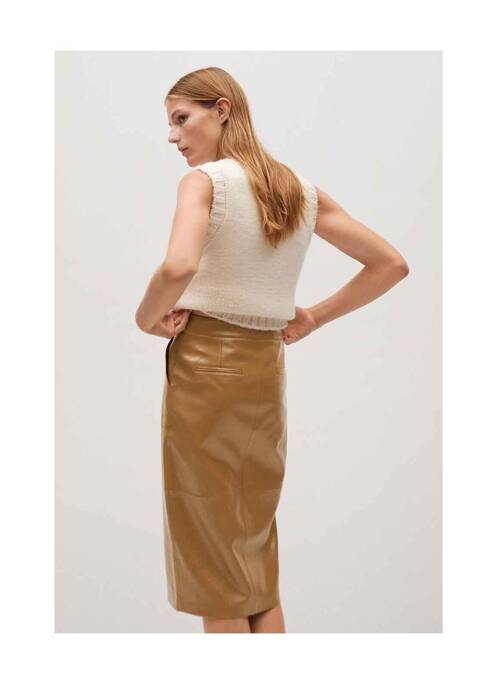 Jupe longue beige MANGO pour femme