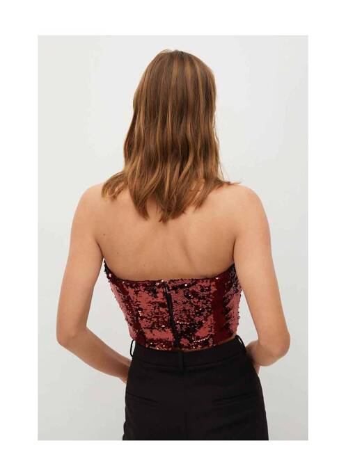 Crop top rouge MANGO pour femme