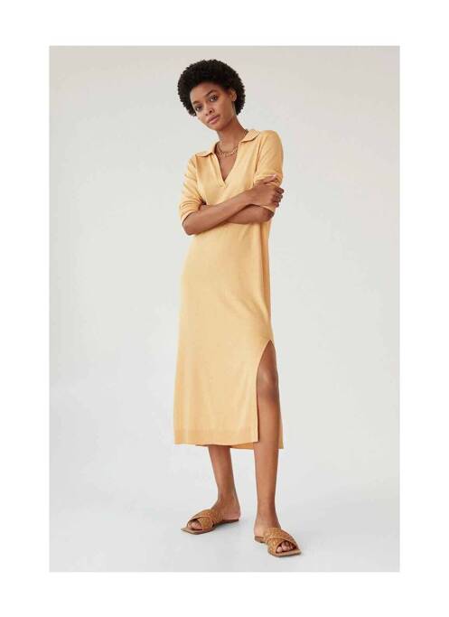 Robe pull marron MANGO pour femme