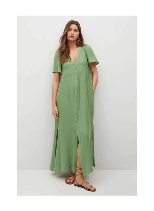 Robe longue vert MANGO pour femme