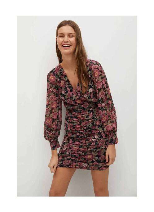 Robe courte rose MANGO pour femme