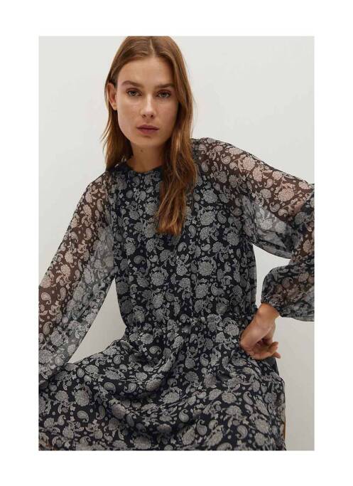 Robe mi-longue noir MANGO pour femme