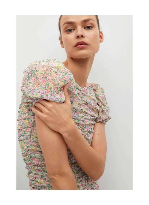 Robe courte rose MANGO pour femme