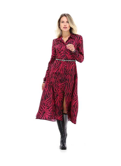 Robe mi-longue rose KOCCA pour femme
