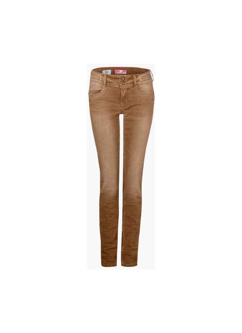 Jeans coupe slim beige STREET ONE pour femme