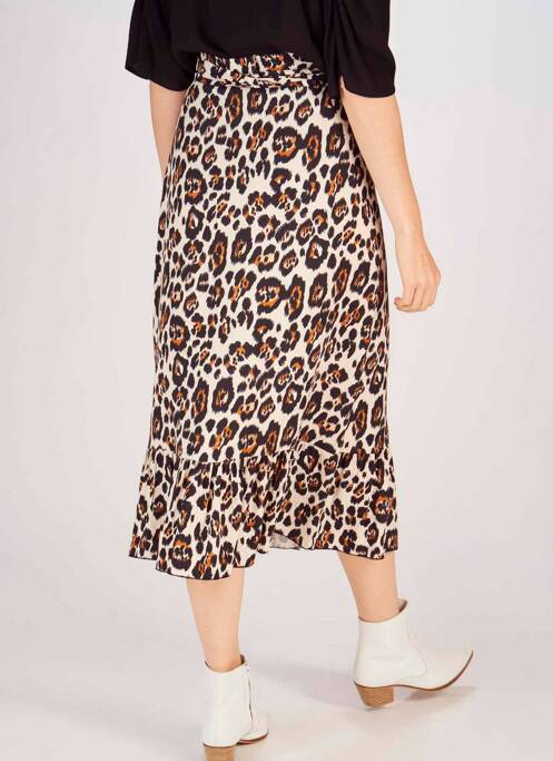 Jupe mi-longue marron ASTRID BLACK LABEL pour femme