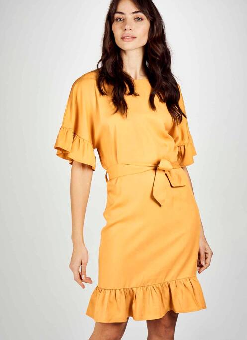 Robe mi-longue orange ASTRID BLACK LABEL pour femme