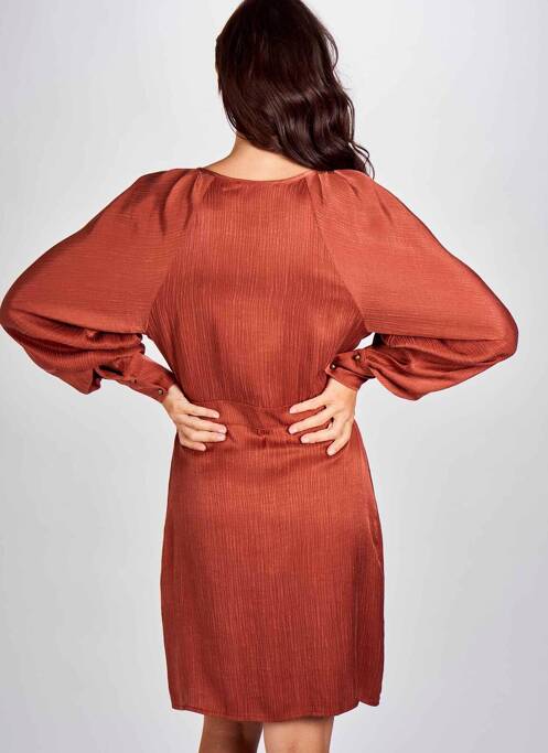 Robe mi-longue marron ASTRID BLACK LABEL femme