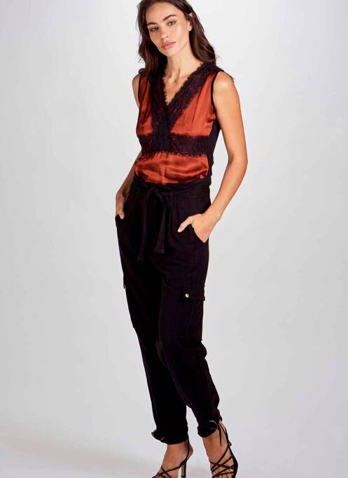 Pantalon cargo noir ASTRID BLACK LABEL pour femme